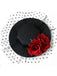 Black Retro 3D Roses Mesh Hat