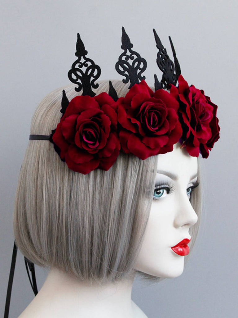 Halloween Red Roses Crown Headband