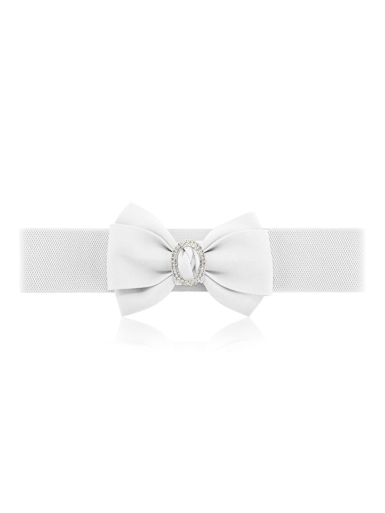 Bow Buckle Elastic Solid Vintage Belt