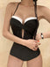 Retro Black Halter Keyhole Swimsuit