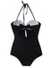 Retro Black Halter Keyhole Swimsuit