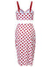 Red 1950s Polka Dot Pleated Swimsuit
