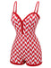 Red 1950s Diamond Plaid Heart Collar Swimsuit