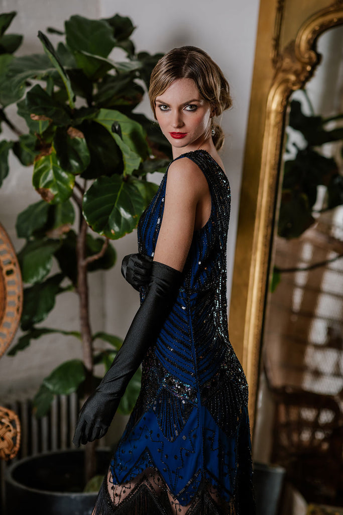 [US Warehouse] Blue 1920s Sequined Flapper Dress