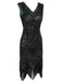 Dark Green 1920s Sequined Flapper Dress