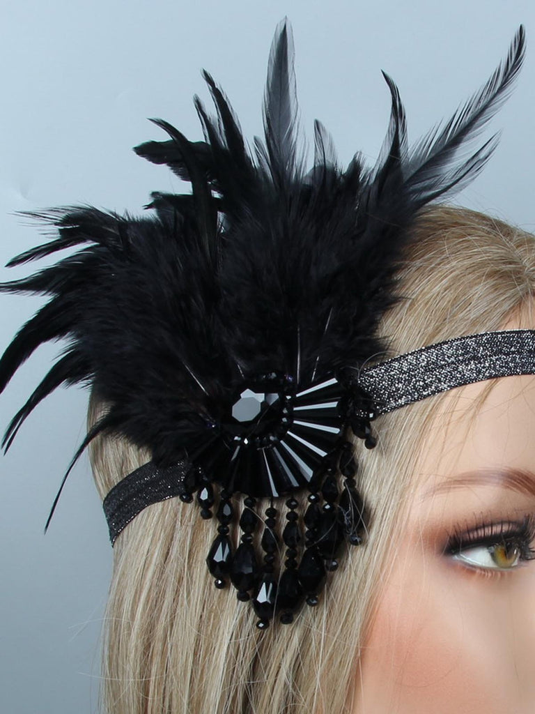 [US Warehouse] 1920s Feather Flapper Headband