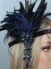 [US Warehouse] Black Blue 1920s Feather Headband