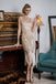[US Warehouse] Apricot 1920s Beaded Sequin  Flapper Dress