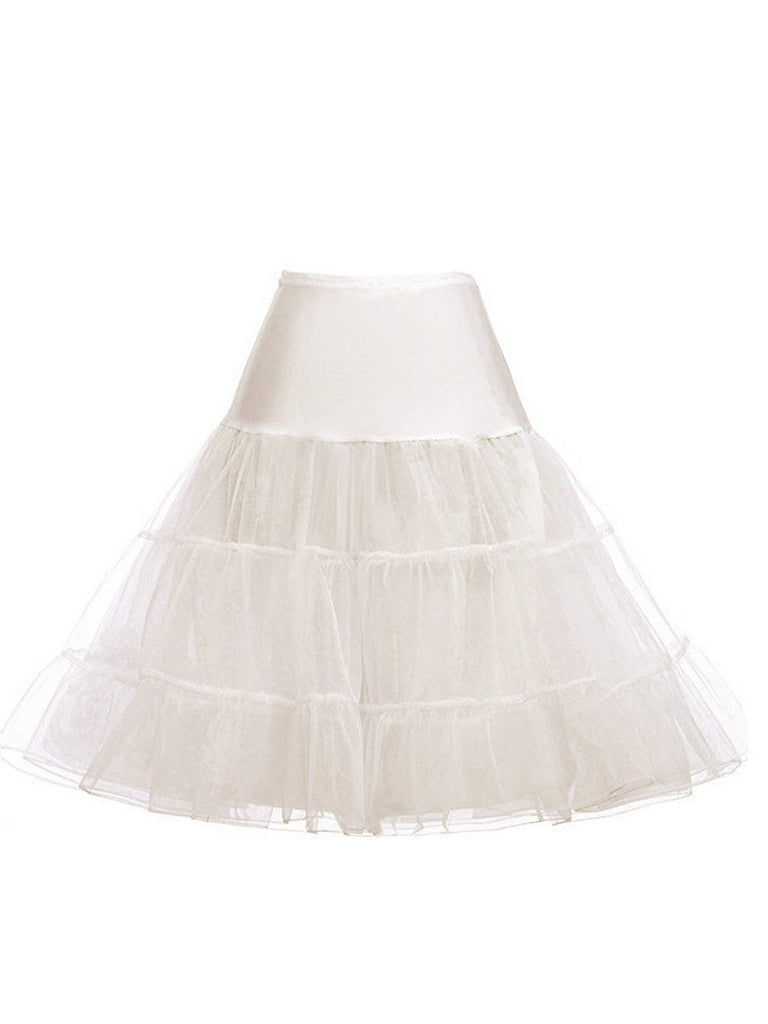 2PCS 1950s Cold Shoulder Dress & White Petticoat