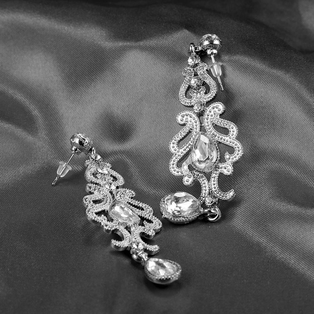 This Silver 1920s Bridal Earrings carries 1920s stories waiting to be told