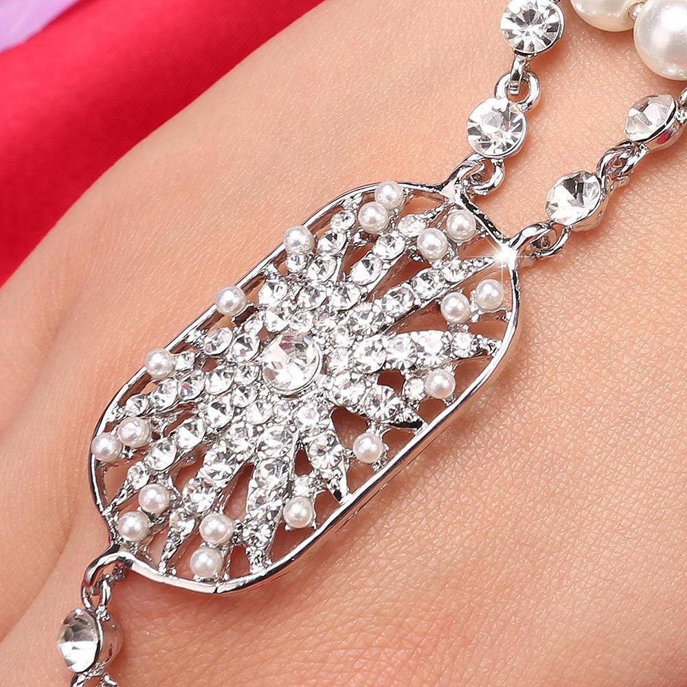 Silver 1920s Pearl Flapper Bracelet: 1920s allure for the woman who knows her power