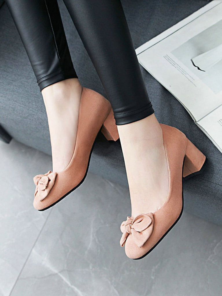 Solid Colored Bow-Knot Wedge Shoes: timeless style reimagined