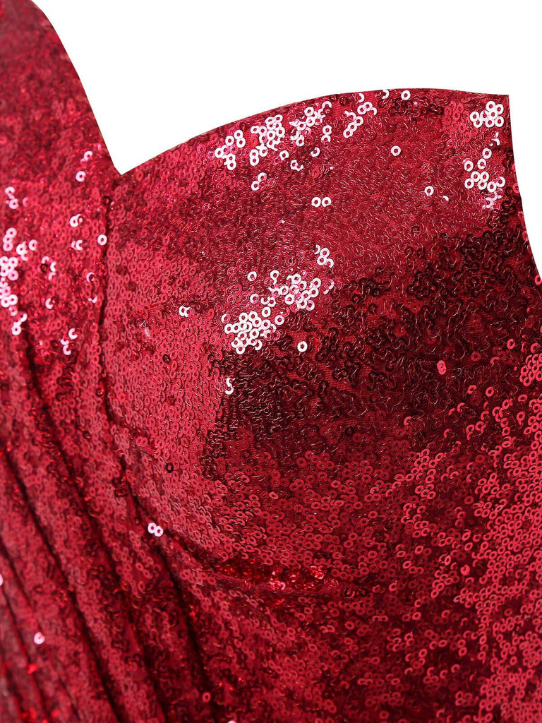 Strapless Sequin Bridesmaid Dress, classic vintage style elegant retro fashion - Image 9
