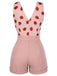Strawberry Pink 1950s Patchwork Lace Romper — vintage elegance for the modern woman