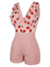 Strawberry Pink 1950s Patchwork Lace Romper — vintage elegance for the modern woman