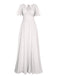 1950s Chiffon V-Neck Solid Vintage Dress