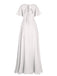 1950s Chiffon V-Neck Solid Vintage Dress