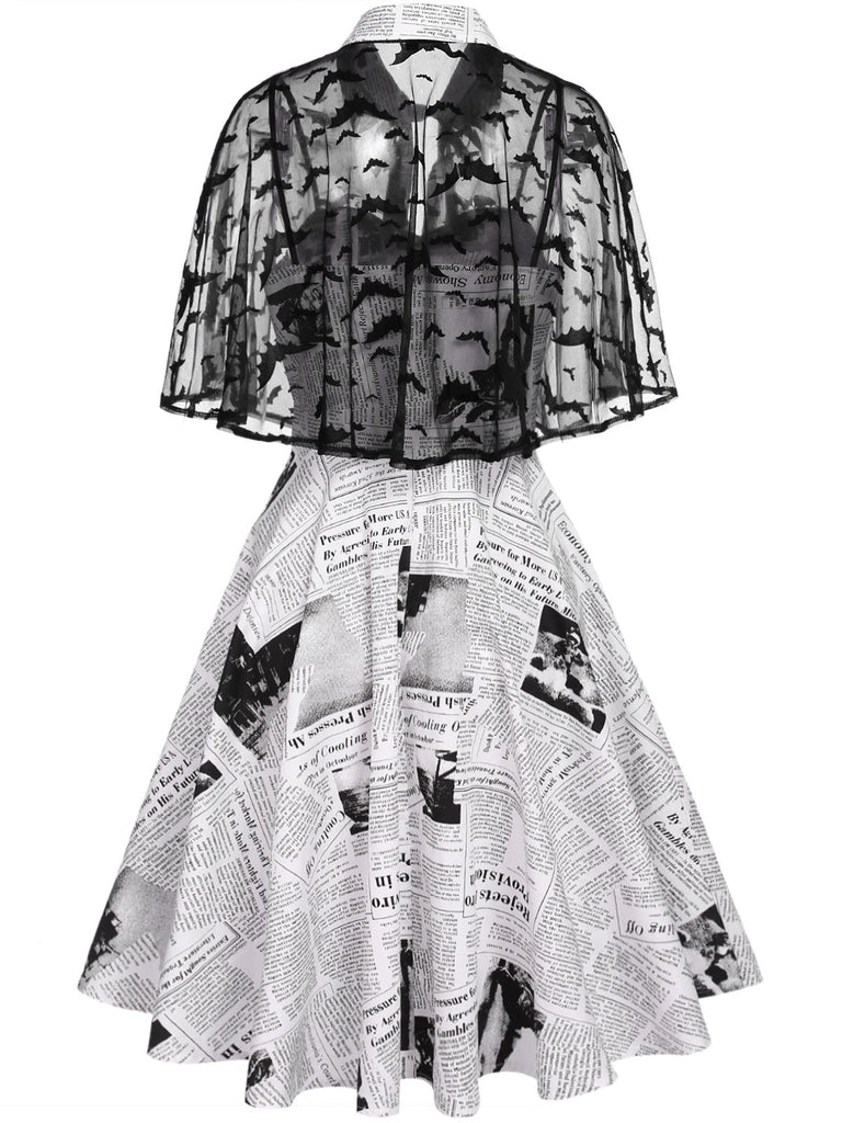 1950s Bat Cape Swing Dress | 1950s | vintage dress, retro fashion