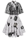 White 1950s Bat Cape Swing Dress: timeless style reimagined