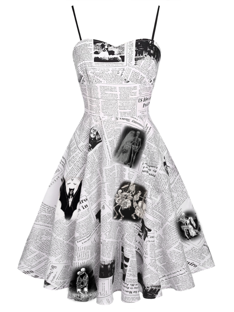 White 1950s Bat Cape Swing Dress: timeless style reimagined