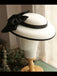 White Retro Bow Knot Wedding Hat - vintage fashion, retro style, pure white