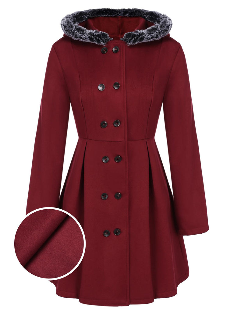 1950s Fur Collar Hooded Coat | 1950s | vintage outerwear, retro jacket