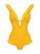 Yellow 1930s V-Neck One-piece Swimsuit: timeless style reimagined