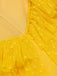 Yellow 1950s Dots Off-Shoulder Mesh Swing Dress: timeless style reimagined