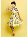 Yellow 1950s Lemon Bow Swing Dress: timeless style reimagined