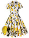 Yellow 1950s Lemon Bow Swing Dress: timeless style reimagined