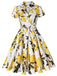 Yellow 1950s Lemon Bow Swing Dress: timeless style reimagined