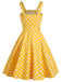 Yellow 1950s Polka Dot Straps Swing Dress — vintage elegance for the modern woman