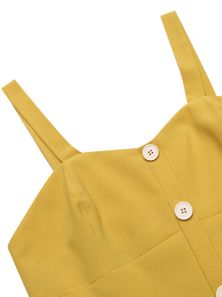 1950s Spaghetti Strap Button Romper | 1950s | vintage romper, retro jumpsuit