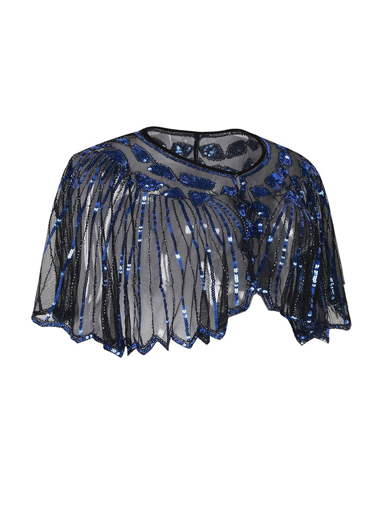 1920s Shawl Beaded Sequin Flapper Cape