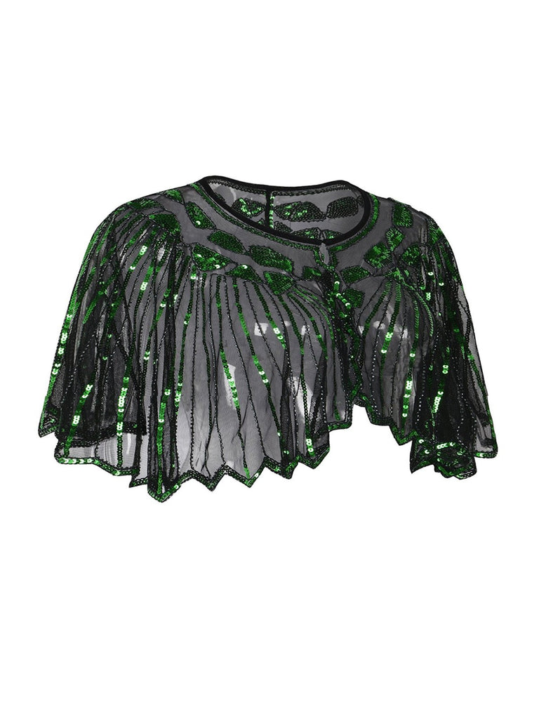 1920s Shawl Beaded Sequin Flapper Cape