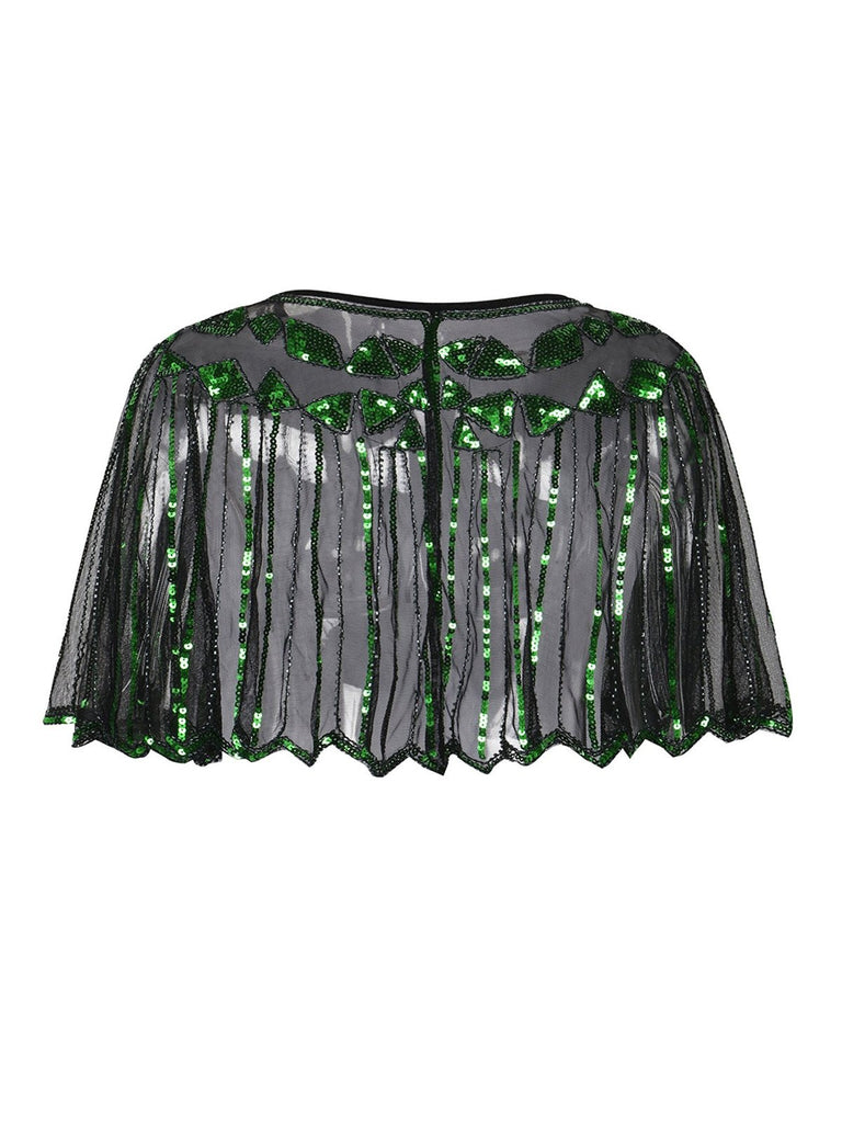 1920s Shawl Beaded Sequin Flapper Cape
