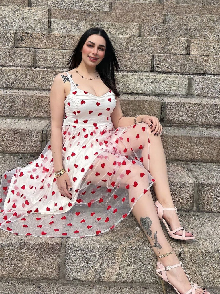 Heart 1950s Mesh Sling Dress, vintage dress, retro fashion, rockabilly, pin-up fashion - perfect for women who love vintage and retro fashion