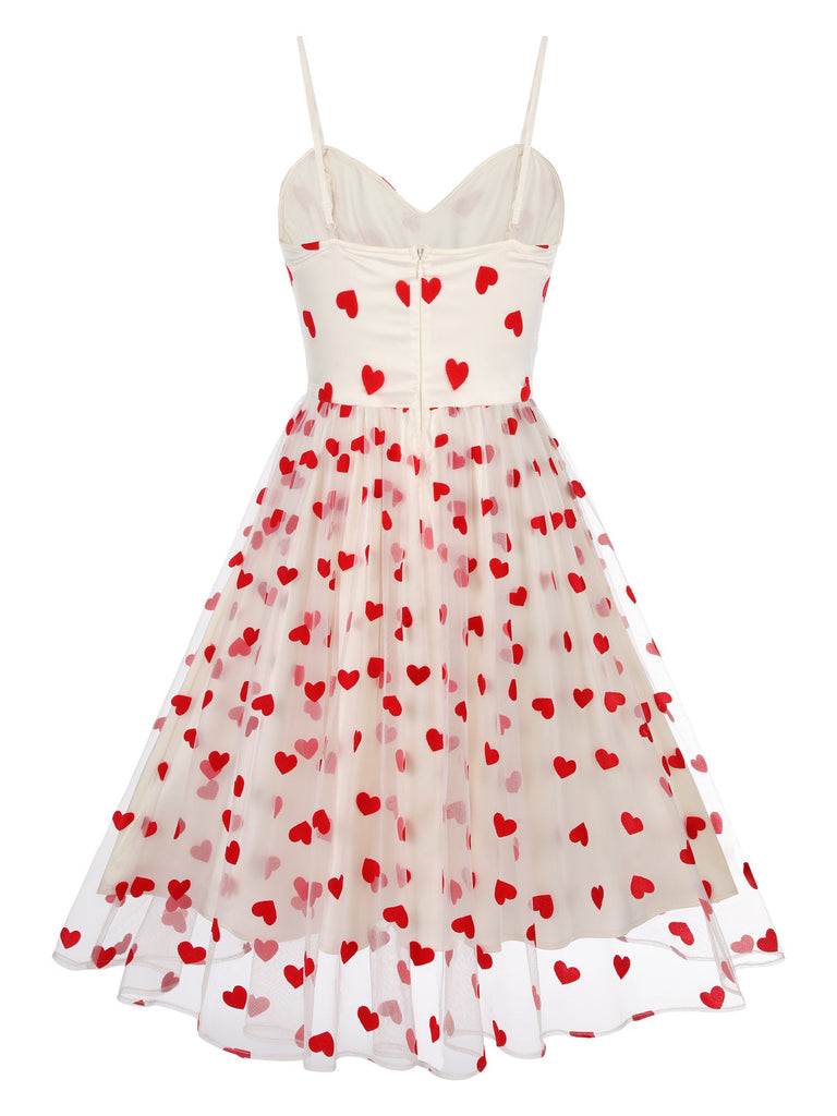 Heart 1950s Mesh Sling Dress, vintage dress, retro fashion, rockabilly, pin-up fashion - perfect for women who love vintage and retro fashion