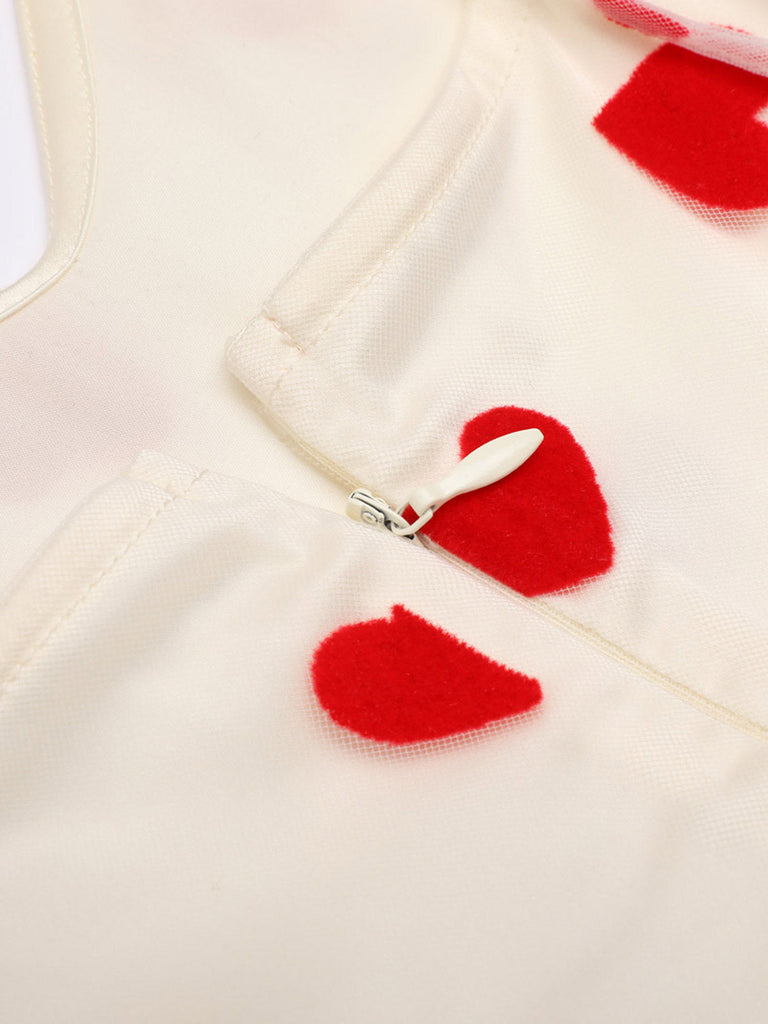 Heart 1950s Mesh Sling Dress, vintage dress, retro fashion, rockabilly, pin-up fashion - perfect for women who love vintage and retro fashion