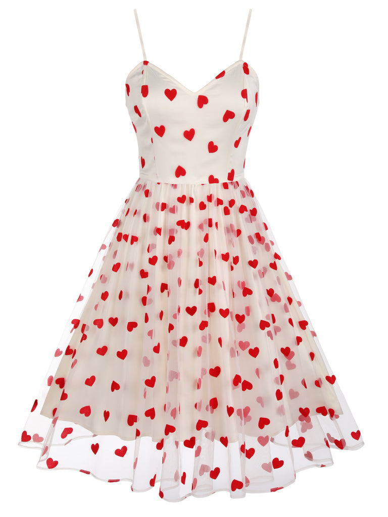 Heart 1950s Mesh Sling Dress