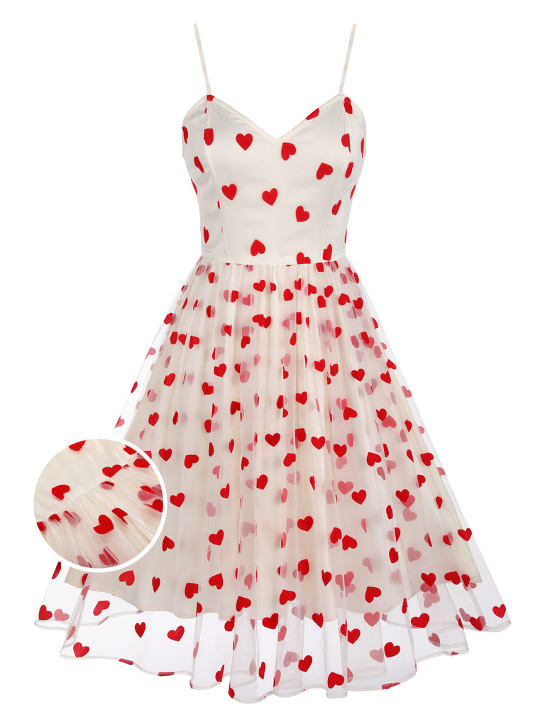 Heart 1950s Mesh Sling Dress | 1950s | vintage dress, retro fashion