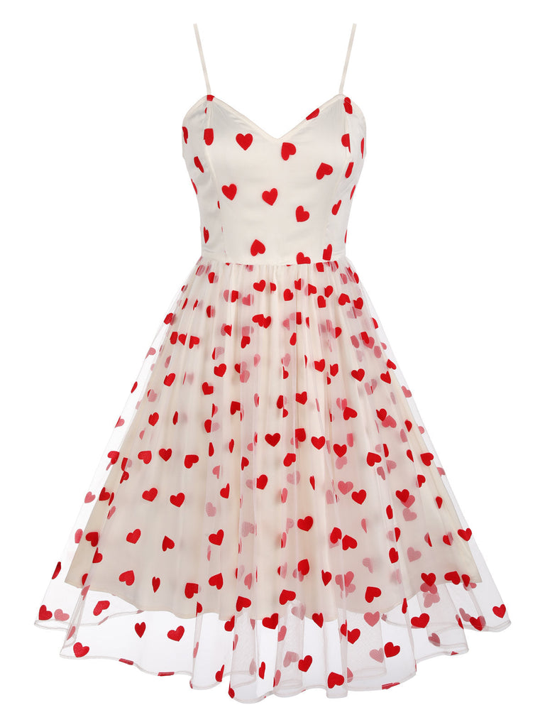 Heart 1950s Mesh Sling Dress | 1950s | vintage dress, retro fashion