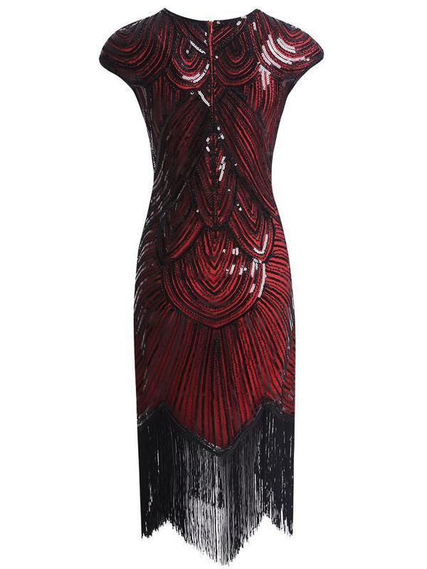 1920s Sequin Beaded Fringed Dress